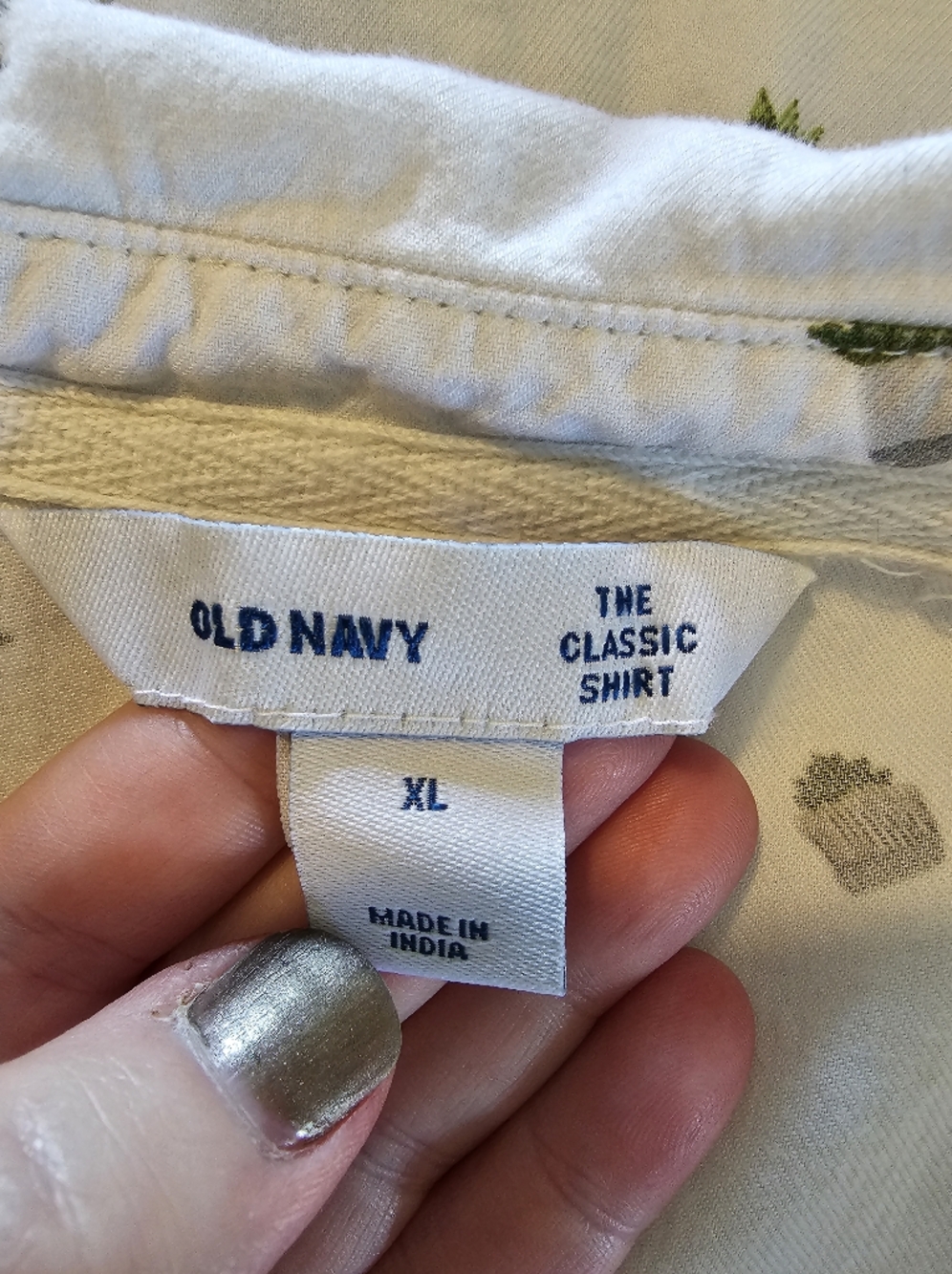 Old Navy Women's white Plant Life long sleeve button-down shirt size XL - Picture 12 of 14